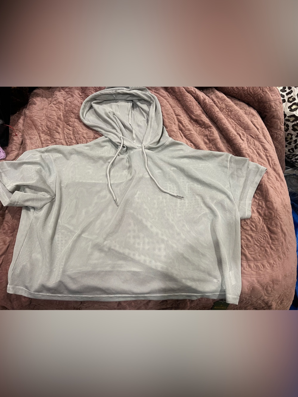 Mido Light Gray Hooded Swim Coverup